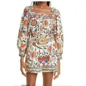 NWT Cara Cara Charleston Square Neck Blouse in Turtledove Botanical Size Large